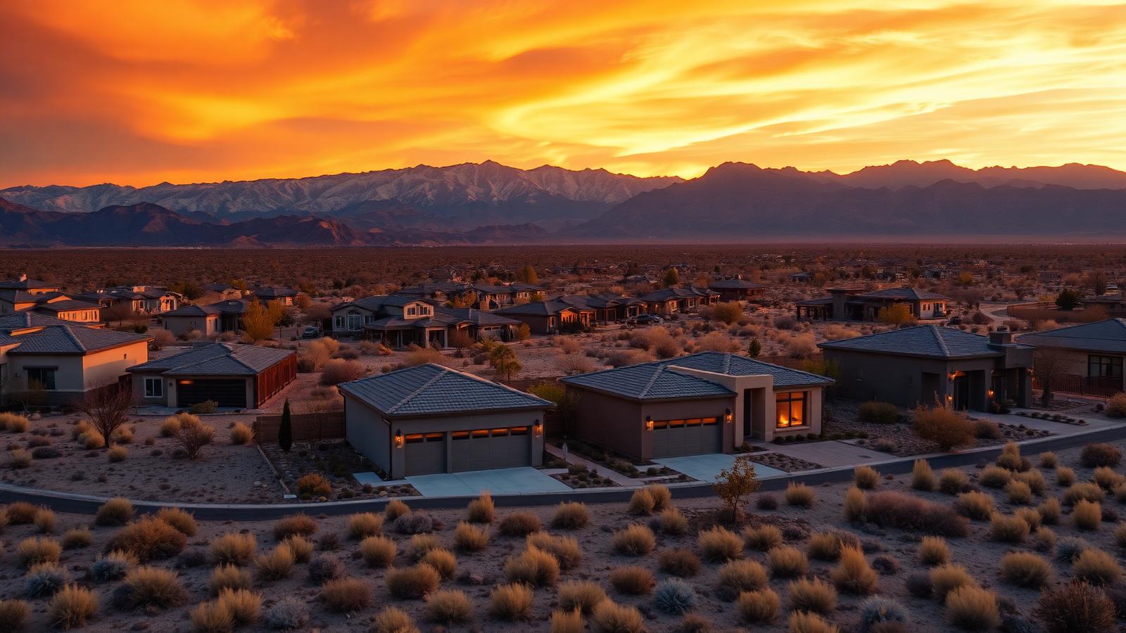 Nevada homes at golden hour